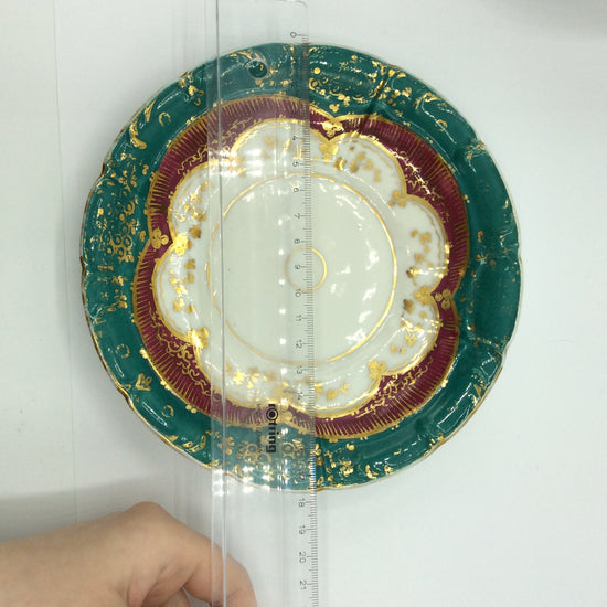 Große Sammeltasse mit Unterteller, Blumenmotiv