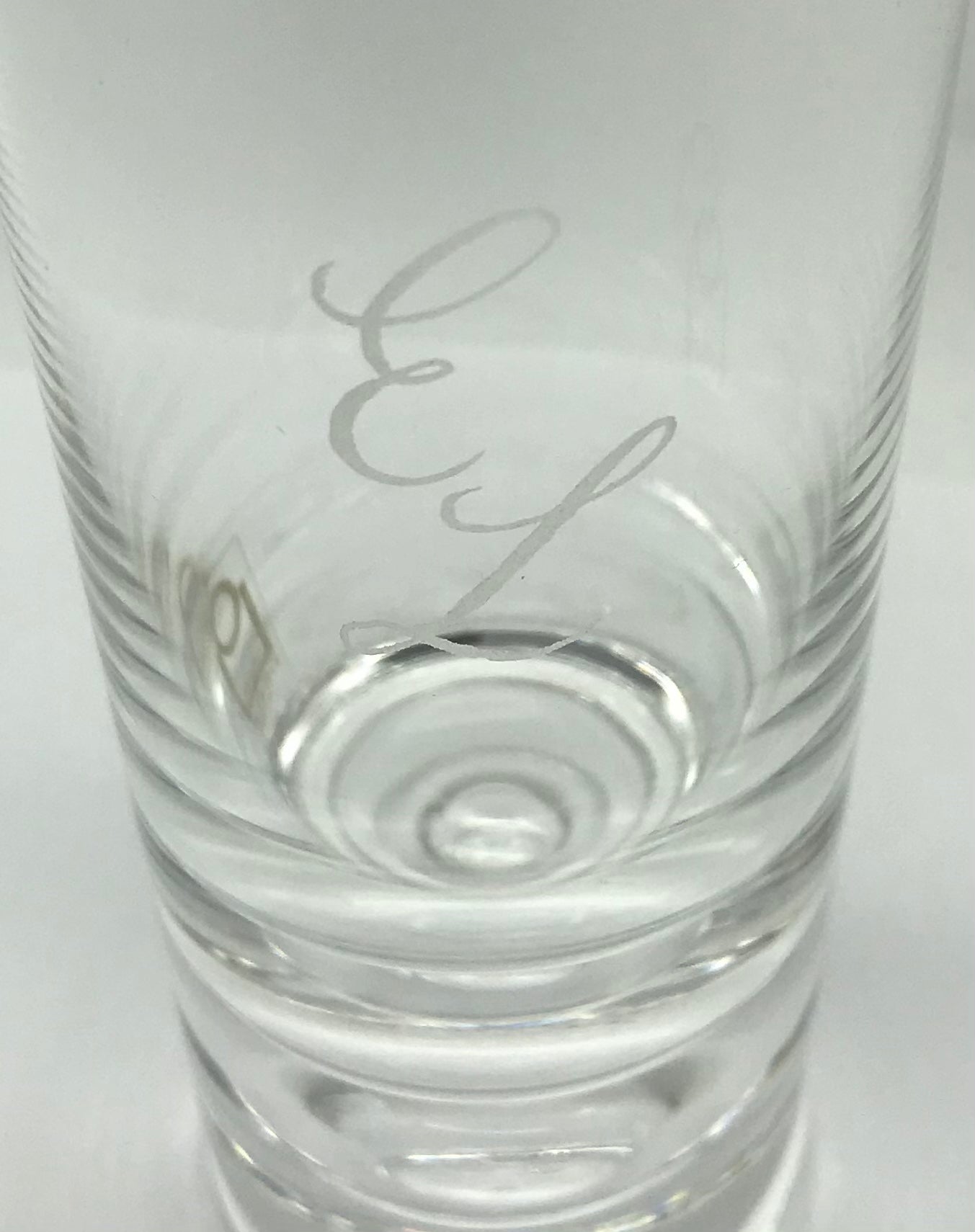 ICHENDORF Trinkglas mit Kugel Höhe ca. 19 cm, mit Gravur