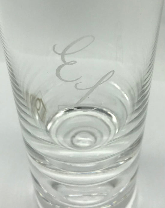 ICHENDORF Trinkglas mit Kugel Höhe ca. 19 cm, mit Gravur