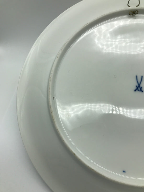 Meissen Wandteller Wall Plate Städteteller Dresden Stadtansicht Elbe Goldrand