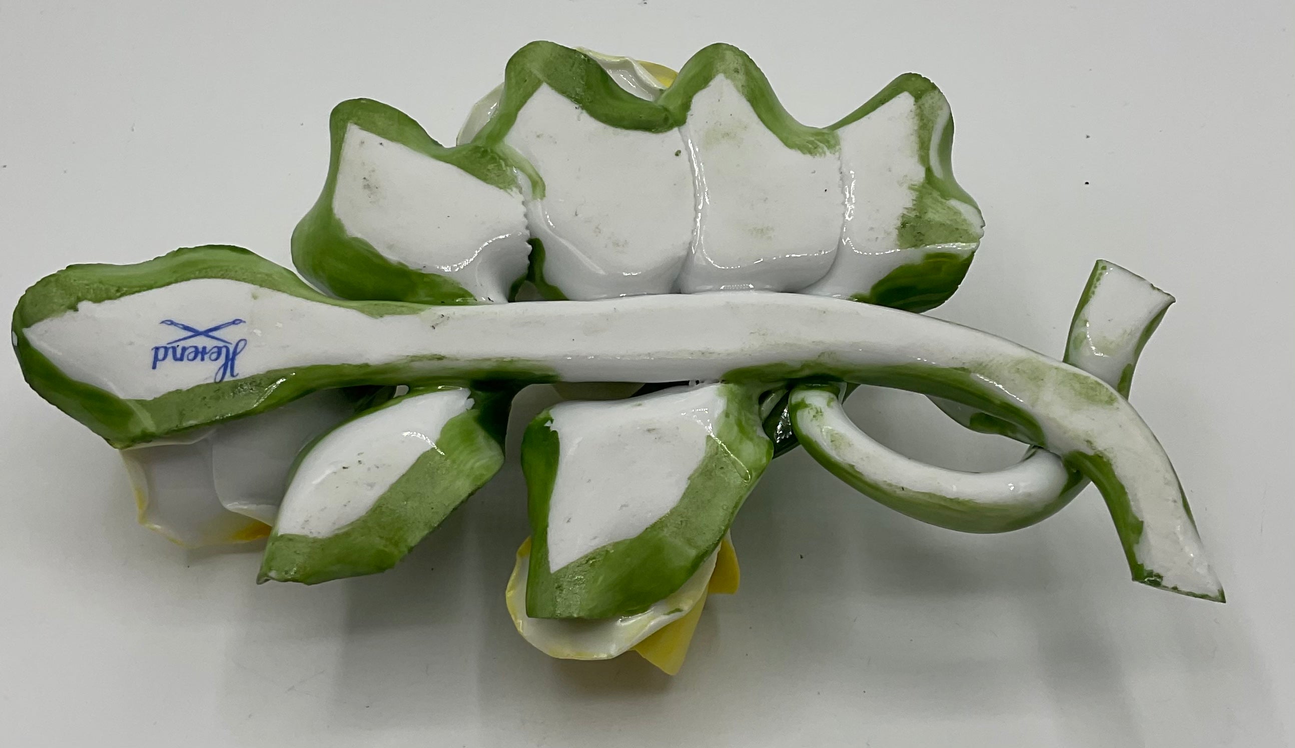 Herend Tischrosen gelb Porzellan, Dekorose Rosenköpfe