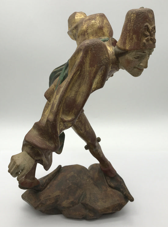 Moriskentänzer Burgunder, Schenna K. Kostner 1979, handgeschnitzt, 34 cm hoch