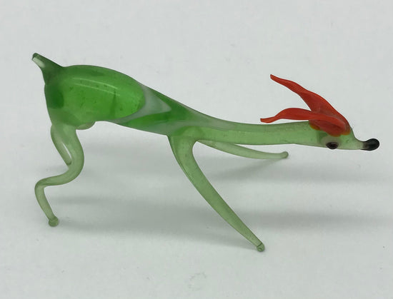 KONVOLUT 4 Stk. Glasfigur Giraffe, Hund, Reh, Dekoration, Setzkasten, Vitrine