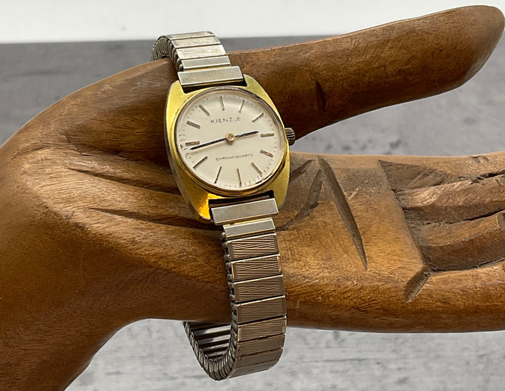 KIENZLE Damenuhr gold- und silberfarben, modernes Zifferblatt, Flexband,