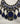 Statement Kette, Modeschmuck, königsblau, silber und rotfarbend, Tropfenform