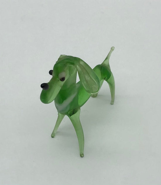 KONVOLUT 4 Stk. Glasfigur Giraffe, Hund, Reh, Dekoration, Setzkasten, Vitrine