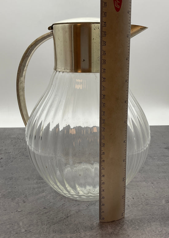 große bauchige Glas Karaffe mit klapp Deckel