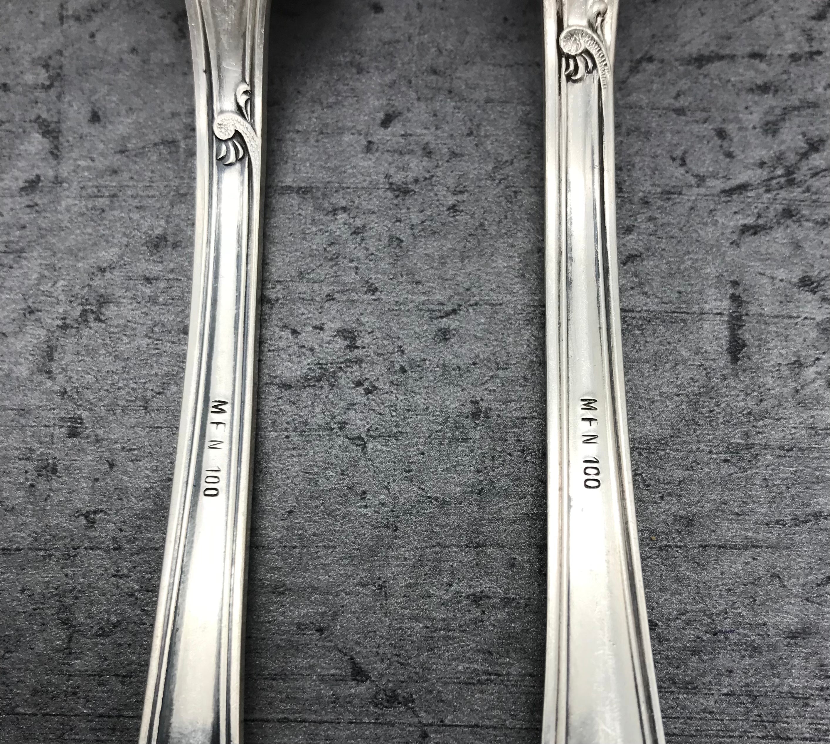 Fischbesteck, 4 Tlg., MFN 100er Silber, 2 Gabeln und 2 Messer