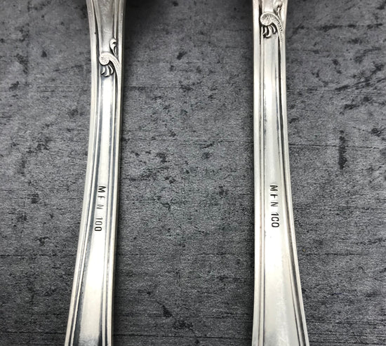 Fischbesteck, 4 Tlg., MFN 100er Silber, 2 Gabeln und 2 Messer