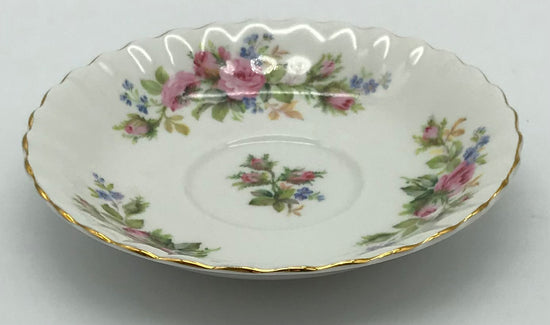 6 x Royal Albert Moss Rose Bone China Unterteller, Teeteller Blumendekor