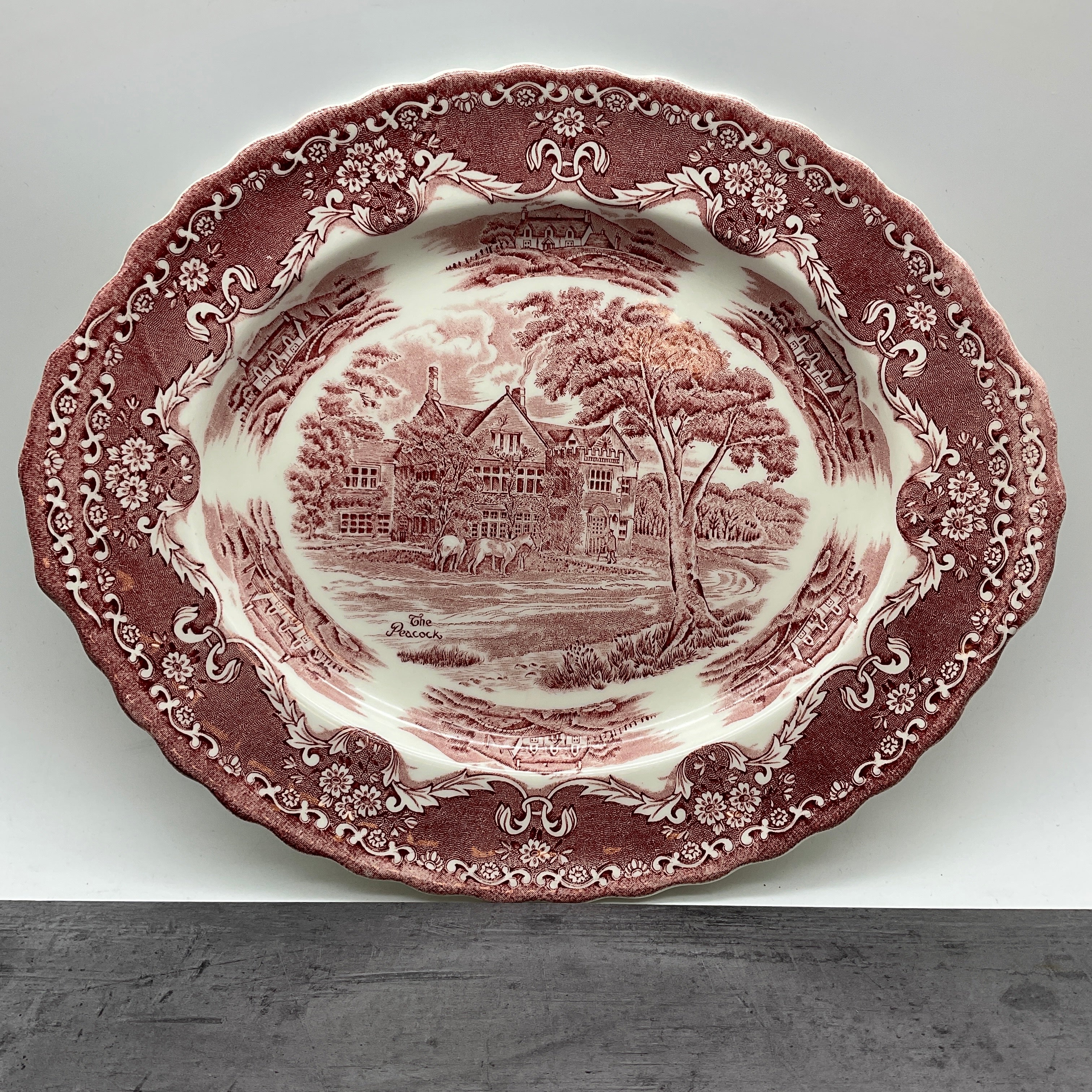 Ovale Platte, Servier Teller, Grindley, English Country Inns, England, Landhaus Porzellan