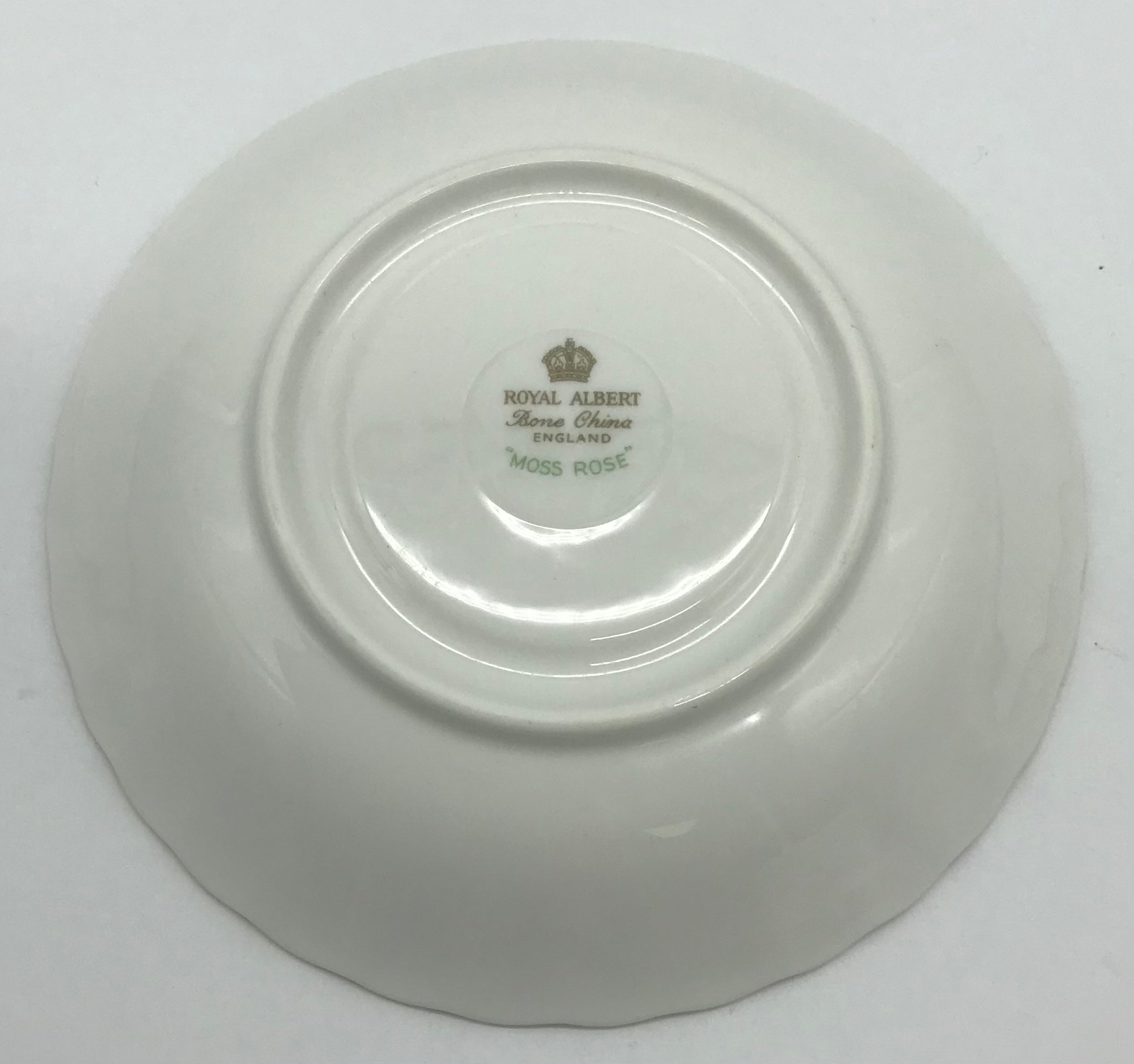 6 x Royal Albert Moss Rose Bone China Unterteller, Teeteller Blumendekor