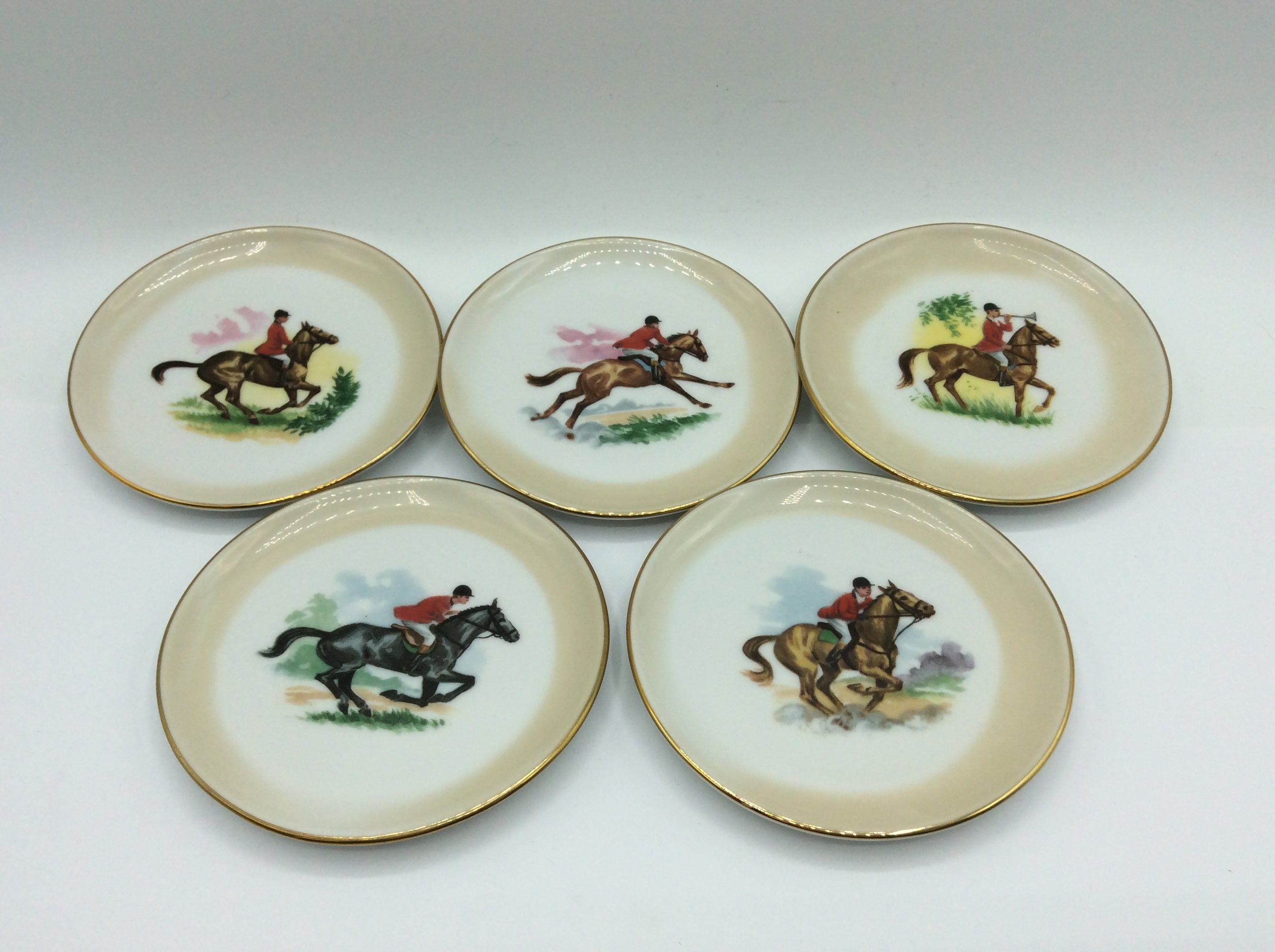 5 Stk. kleine Sammelteller Schumann Bavaria Arzberg, Reitermotiv