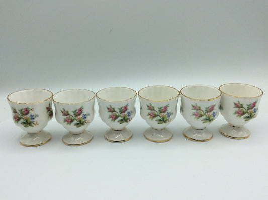 6 x Royal Albert-Porzellan-Bone China-England-Moss Rose-Eierbecher