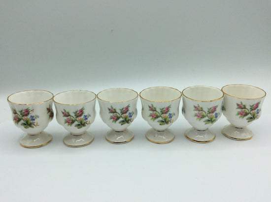 6 x Royal Albert-Porzellan-Bone China-England-Moss Rose-Eierbecher