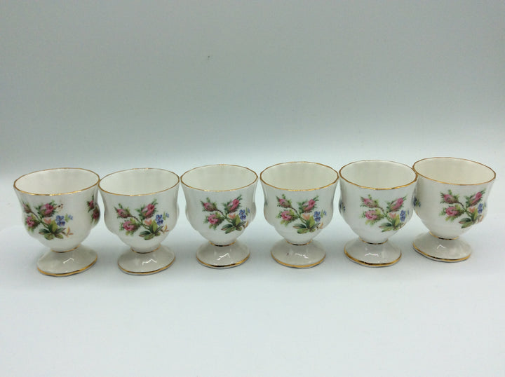 6 x Royal Albert-Porzellan-Bone China-England-Moss Rose-Eierbecher