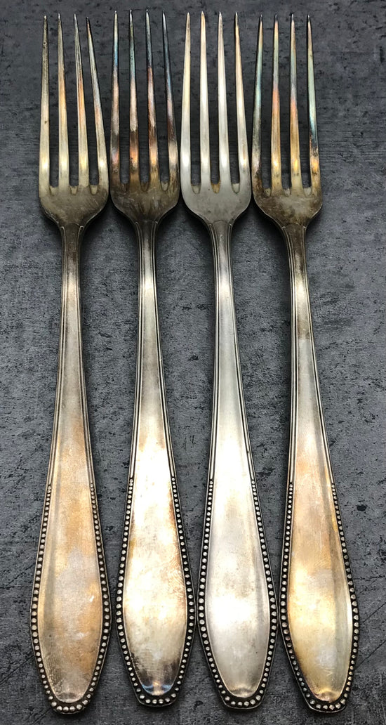 Besteck, Gabeln, 4 Stk. 60er versilbert