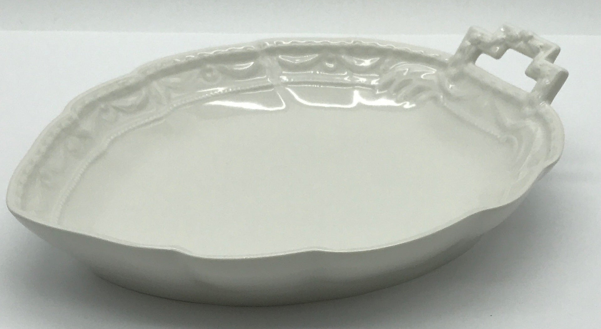 Blattschale - Porzellan weiß, KPM Berlin, Servier Schale