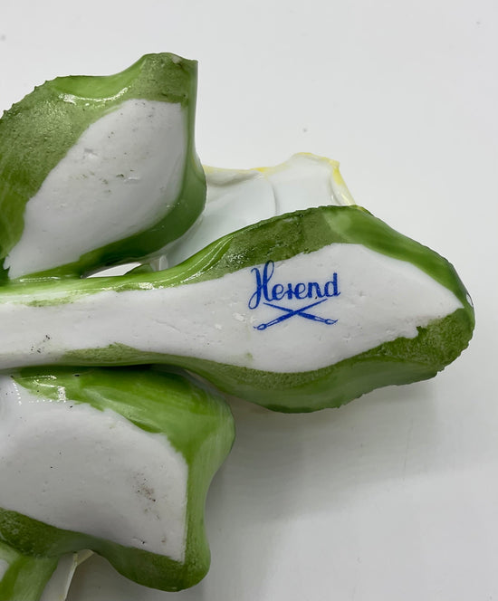 Herend Tischrosen gelb Porzellan, Dekorose Rosenköpfe