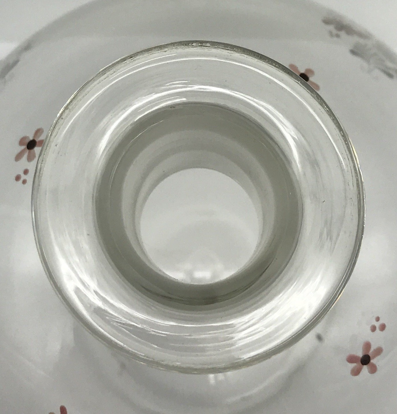 Glasvase Blumenvase Tischvase - Bauchvase mit Blumenmuster