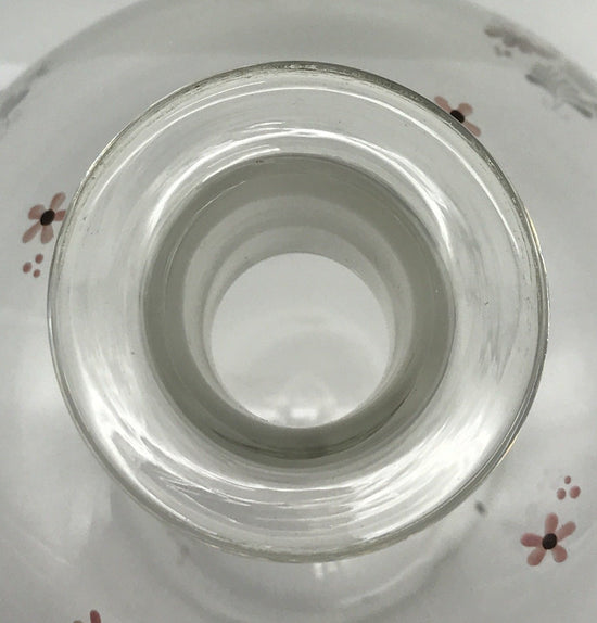 Glasvase Blumenvase Tischvase - Bauchvase mit Blumenmuster