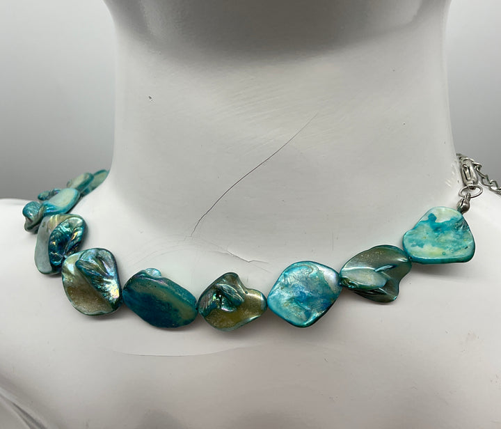 Modeschmuck Kette mit türkisen Steinen