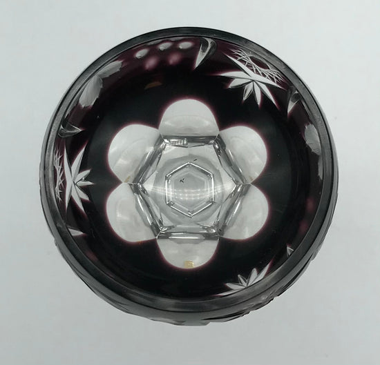 Kristall Weinglas Römer lila handgeschliffen, Echt Bleikristall